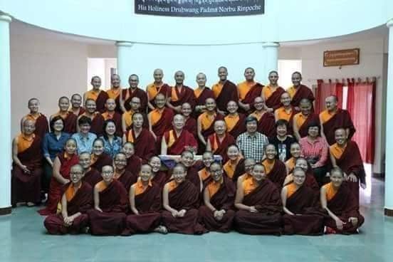 Padma Mani Translation Section members with His Eminence Chogtrul Gyangkhang Rinpoche and Khenchen Tsewang Gyatso.
